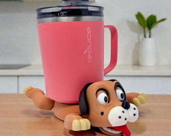Dog Coaster 3D Printed  | Adorable Cup Holder with Moving Head & Feet | Fun Drink Coaster | Unique Turtle Lover  | Articulated | Dog Lover