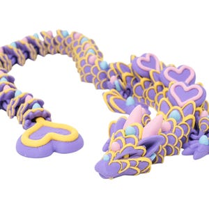 Easter Heart Cookie Dragon – 3D Printed Articulated Fidget Toy