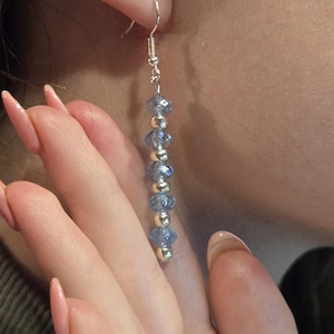 Dangle earrings glass beads silver plated hardware