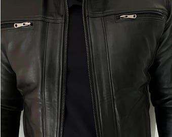 Leather Jacket Handmade in Morocco – Unique and Handcrafted Design for Men, Customizable