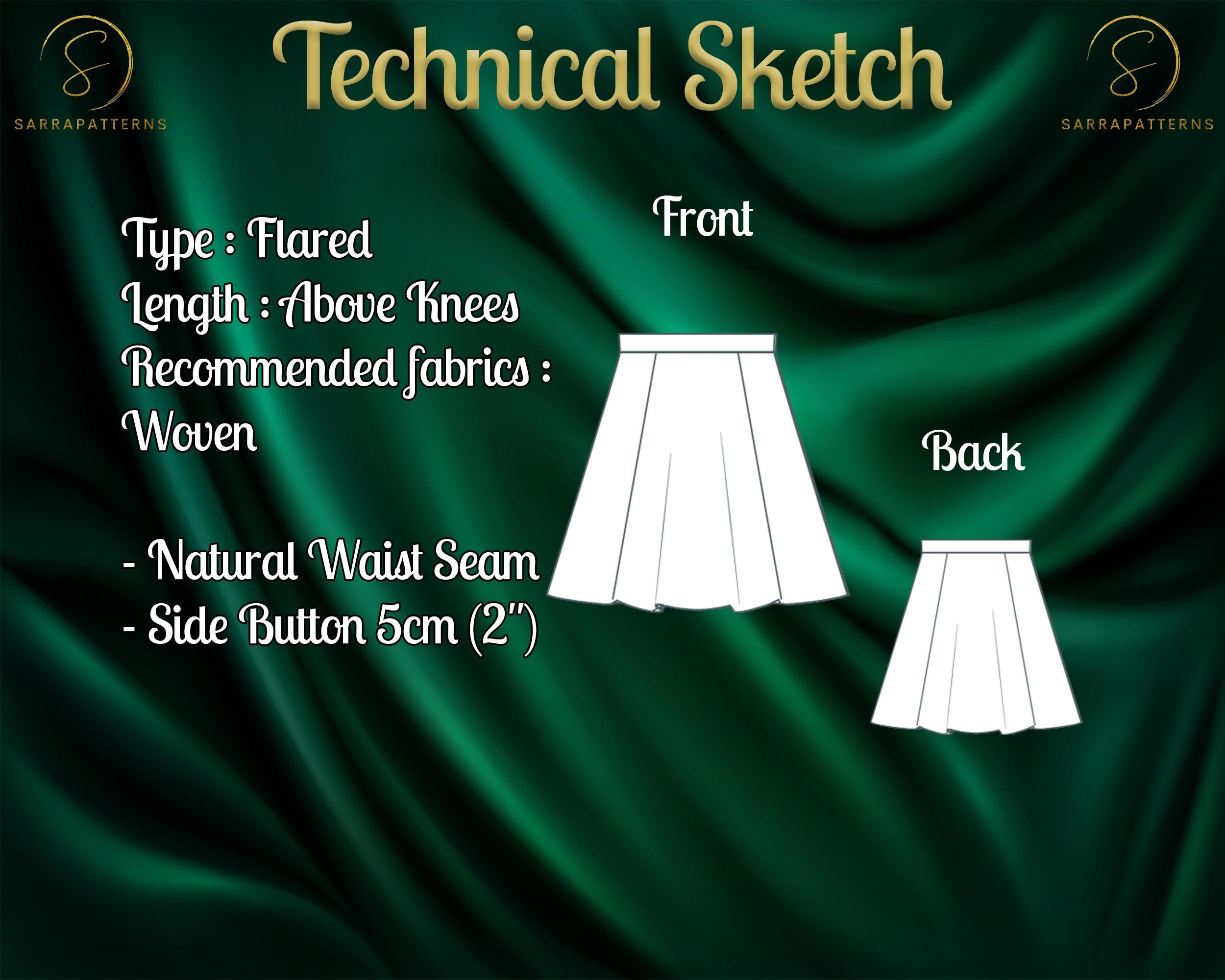 PDF Digital Sewing Pattern for Billie Skirt | Plus Size Patterns ...
