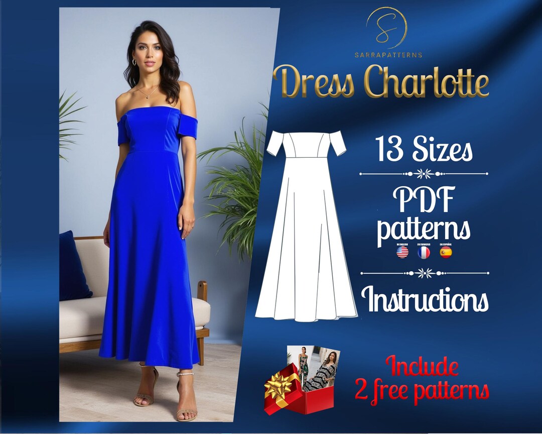 PDF Digital Sewing Pattern Charlotte Ankle Dress | Half Circle Dress ...
