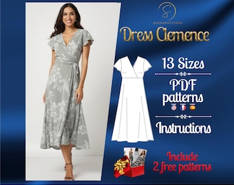 PDF digital sewing pattern for the Clemence Midi dress | Half circle dress pattern | Gown Sewing Pattern | Midi dress pattern