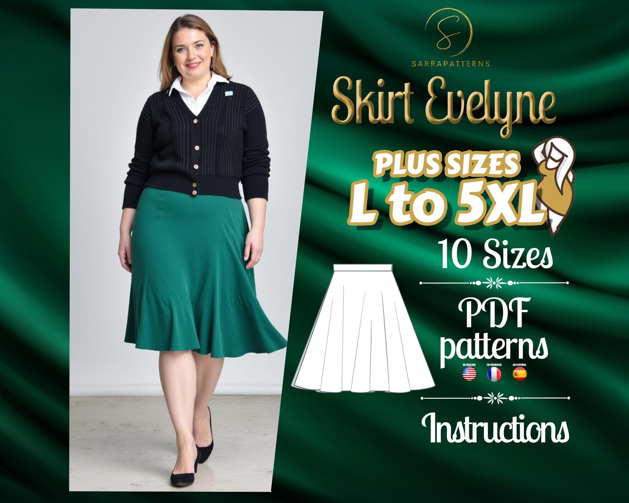 PDF Digital Sewing Pattern for Evelyne Skirt | Plus Size Patterns ...