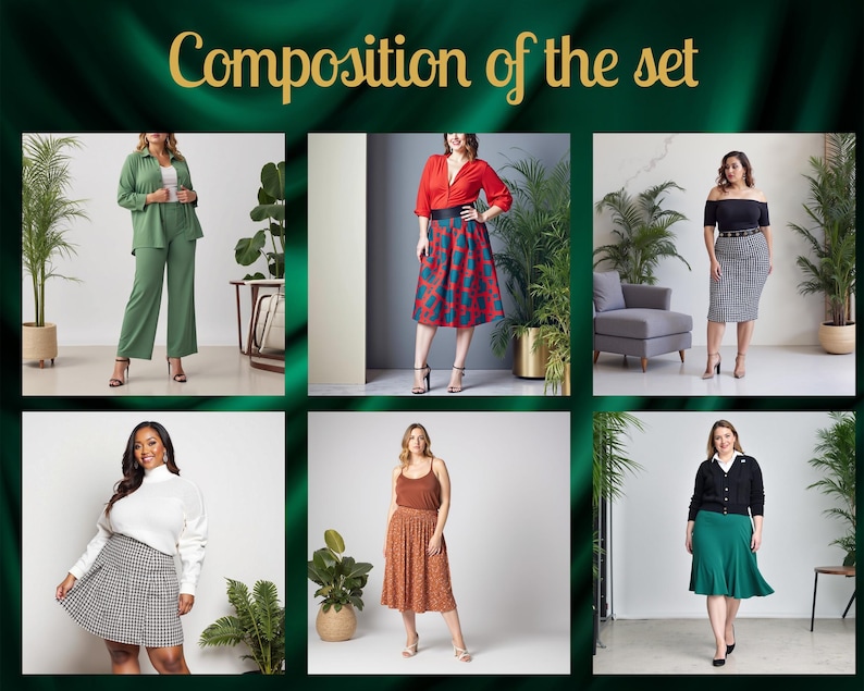 Plus size 40 mönsterpaket | PDF digitalt sömnadsmönster | mönster plus size | kurviga mönster | överdimensionerat mönster | sömnadsmönster pdf bild 4