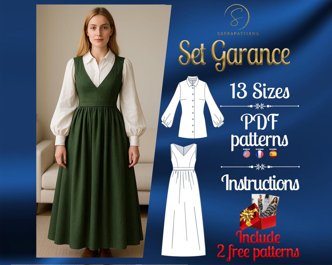 PDF Digital Sewing Pattern Garance Set | Medieval Set Pattern | Maxi ...