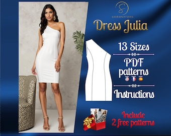 PDF digital sewing pattern  for Julia Above Knees dress | Pencil dress pattern | formal dress pattern | easy dress pattern | Indie pattern