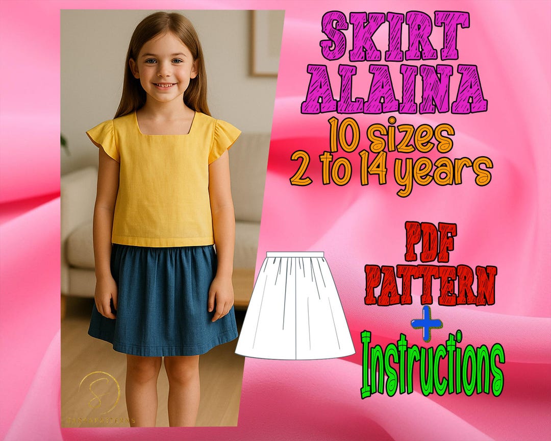 PDF Digital Sewing Pattern Alaina Skirt | Kid Skirt Pattern | Pattern ...