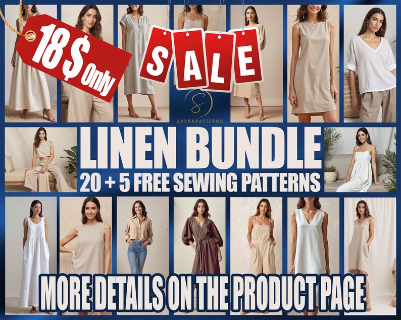 PDF Digital Sewing Pattern for Megane Dress | Linen Dress Pattern ...