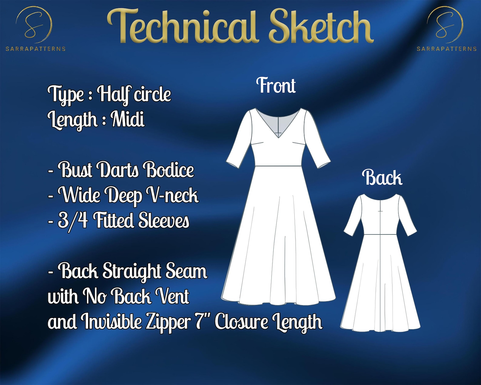 PDF Digital Sewing Pattern Joana Dress | Half Circle Dress Pattern ...