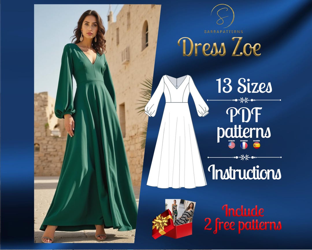 PDF Digital Sewing Pattern for the Zoe Ankle Dress Pattern | Half ...