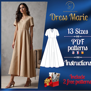 PDF digital sewing pattern for Marie Tea dress | Full Circle dress pattern | Gown Sewing Pattern | Tea dress pattern | sewing pattern pdf
