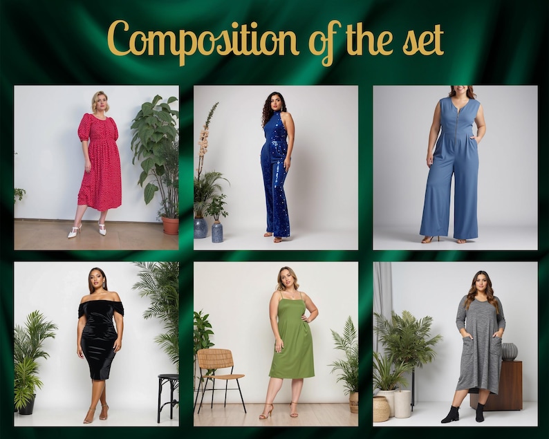 Plus size 40 mönsterpaket | PDF digitalt sömnadsmönster | mönster plus size | kurviga mönster | överdimensionerat mönster | sömnadsmönster pdf bild 8