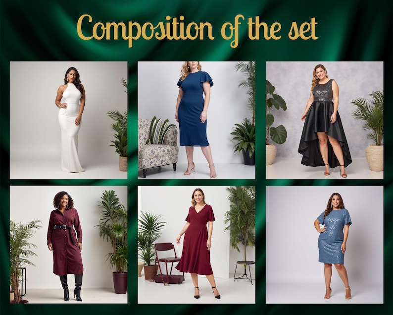 Plus size 40 mönsterpaket | PDF digitalt sömnadsmönster | mönster plus size | kurviga mönster | överdimensionerat mönster | sömnadsmönster pdf bild 5