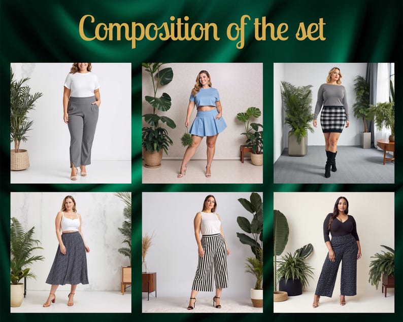 Plus size 40 mönsterpaket | PDF digitalt sömnadsmönster | mönster plus size | kurviga mönster | överdimensionerat mönster | sömnadsmönster pdf bild 9