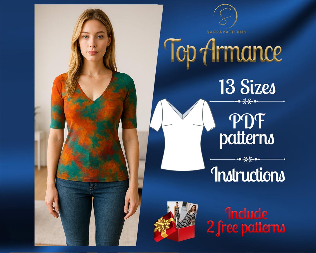PDF Digital Sewing Pattern Armance Top | Fitted Top Pattern | Classic ...