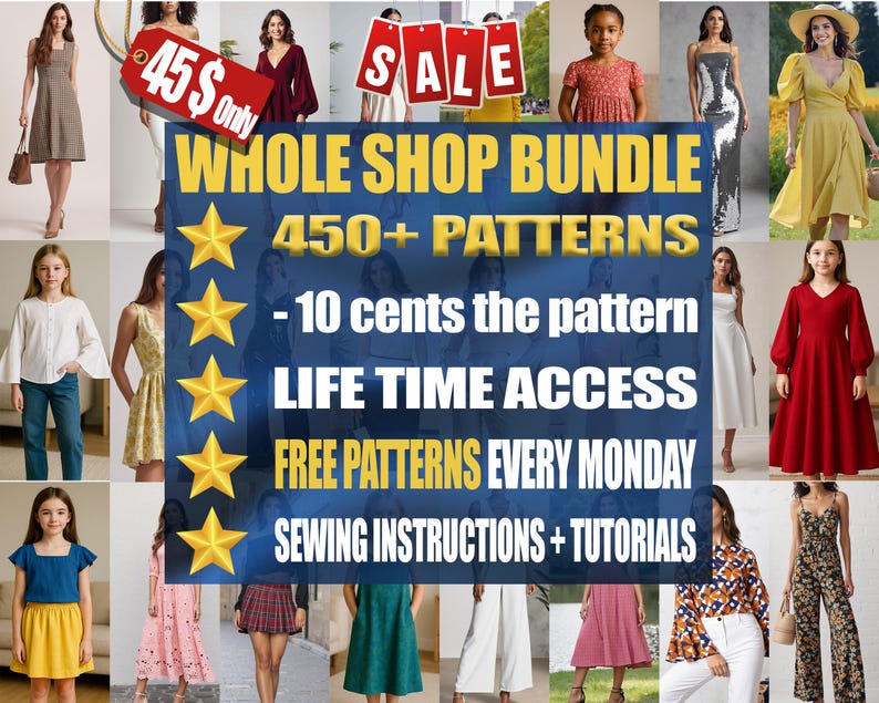 African 24 patterns bundle | PDF digital sewing pattern | African Dress | Africa dress pattern | Africa Jumpsuit pattern | African Bundle image 5