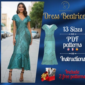 PDF digital sewing pattern for the Beatrice Midi dress | Gathered dress pattern | Gown Sewing Pattern | Midi dress pattern | Indie Pattern