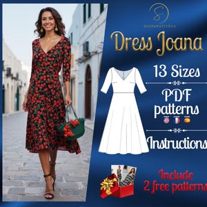 PDF Digital Sewing Pattern Joana Dress | Half Circle Dress Pattern ...