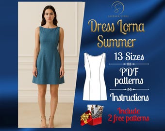 PDF digital sewing pattern for Lorna Summer dress | A-Line dress pattern | Mini Dress Pattern | easy dress pattern | Summer dress pattern