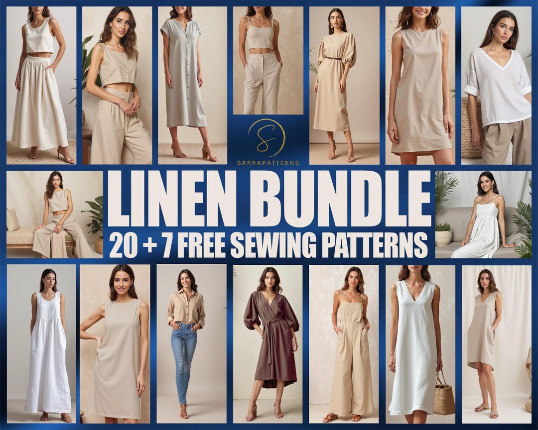 Linen 27 Patterns Bundle | Linen Dress Pattern | Linen Pant Pattern ...