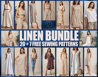 Linen 27 patterns bundle | Linen Dress pattern | Linen Pant pattern | Linen Jumpsuit pattern | Linen Skirt pattern | Linen Top pattern