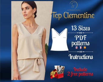 PDF digital sewing pattern Clementine Top | Linen Top pattern | trendy top pattern | summer top pattern | Tshirt pattern | Top Pattern PDF