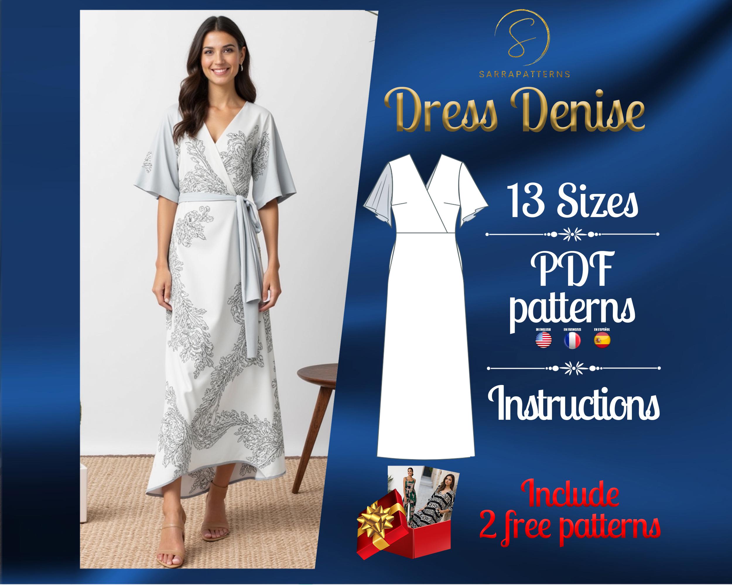 PDF digital Sewing pattern for Denise Ankle Length dress | A-Line dress pattern | Gown Sewing pattern
