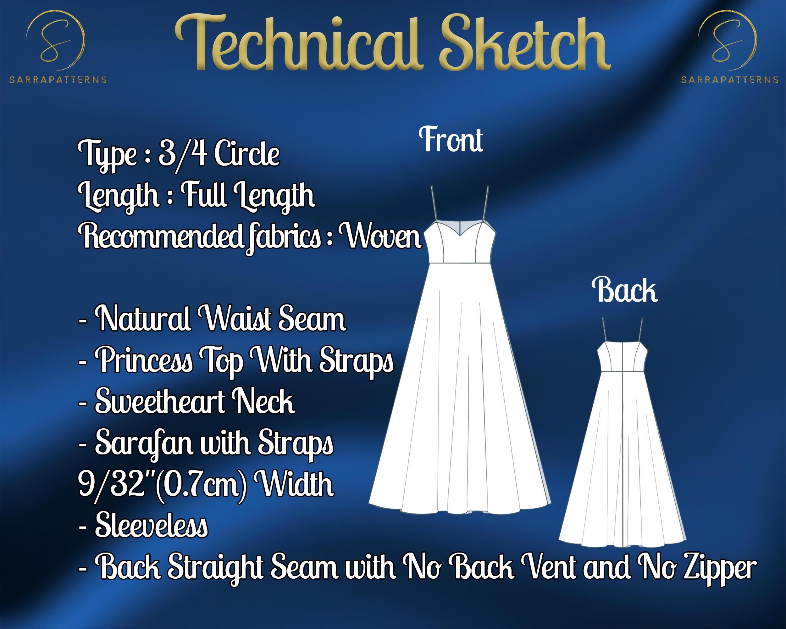 PDF Digital Sewing Pattern for Aurore Dress | Circle Dress Pattern ...
