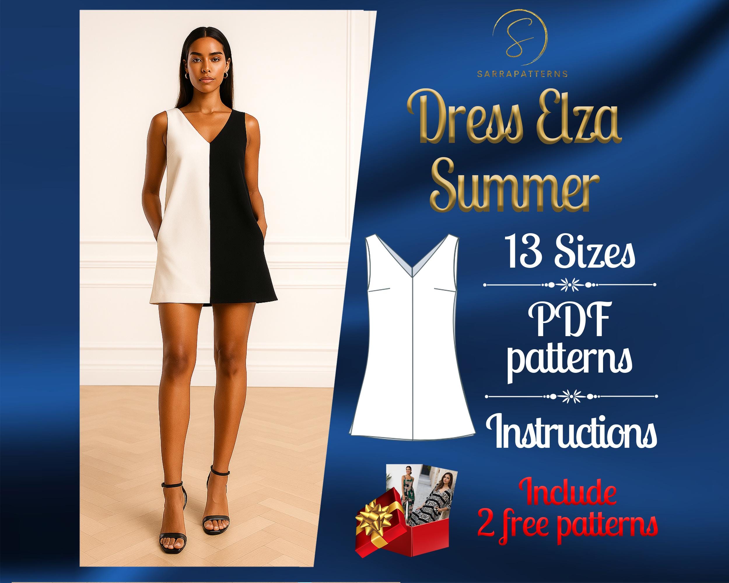 PDF Digital Sewing Pattern for Elza Summer Dress | Tent Dress Pattern ...