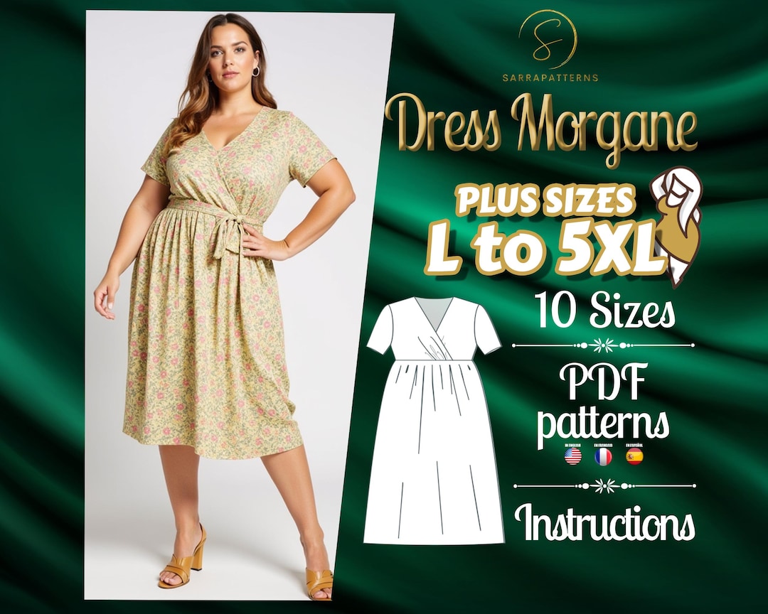 PDF Digital Sewing Pattern for Morgane Dress | Plus Size Patterns ...