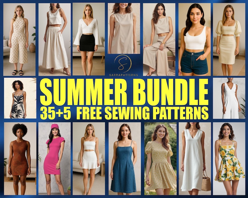 Summer 40 Patterns Bundle | PDF Digital Sewing Pattern | Summer Dress ...