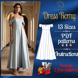 PDF digital sewing pattern Romy  dress pattern | Circle dress pattern | Gown Sewing Pattern | Ankle dress pattern | Wedding dress pattern