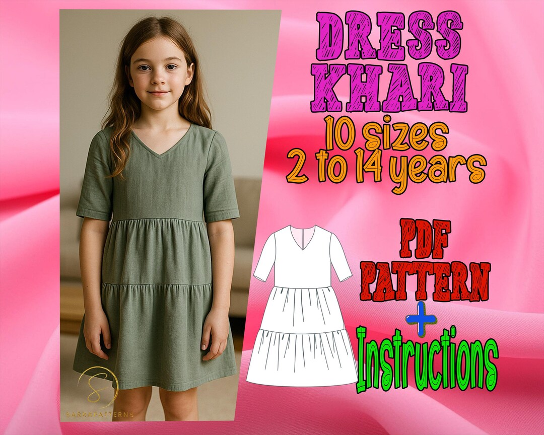 PDF Digital Sewing Pattern Khari Dress | Kid Dress Pattern | Pattern ...