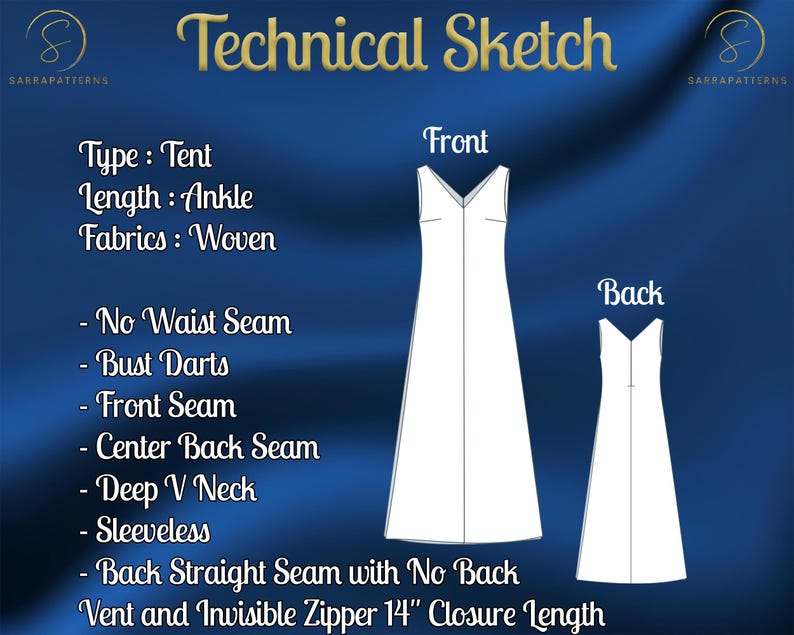PDF Digital Sewing Pattern for Elza Winter Dress | Tent Dress Pattern ...