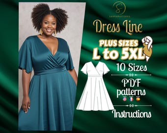 セット販売 Women's Dress Patterns 2164 Women's Dress Sewing Pattern PDF - S,M,L,XL / Custom Size