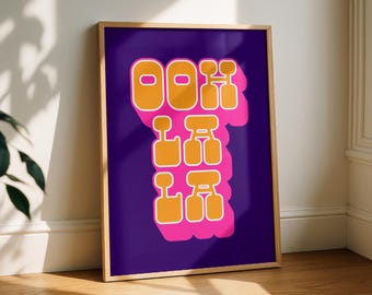 Retro Ooh La La Wall Art Print | Printable Typography Poster | Dopamine Decor | Downloadable Artwork | Dorm Decor