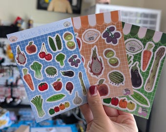 Fruits & Vegetables Sticker Sheets | Mini Stickers