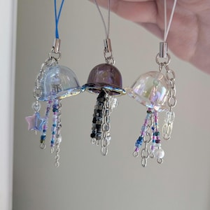 Jellyfish Drop Keychains Short Length | Phone or Bag Charm