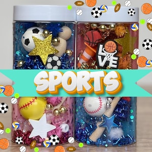 SPORTS team gift play dough sensory jar baseball party favors boy birthday party favors football party favor soccer party favor soccer team