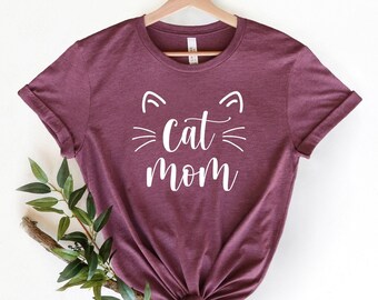 Camiseta de mamá gata, camiseta de mamá gata, camiseta retro de mamá gata, regalo de mamá gata, camiseta para amantes de los gatos, regalo para mamá gata, regalo de mamá gata, camiseta de vida de mamá, camiseta de mamá
