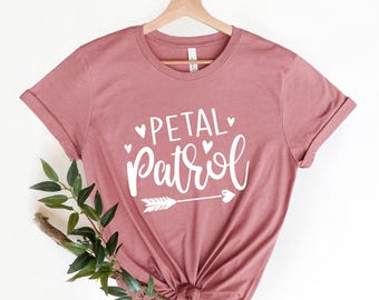 Camisa de Petal Patrol, camisa de niña de las flores, regalo de propuesta de niña de las flores, camisa de boda, regalo de propuesta de niña de las flores personalizado