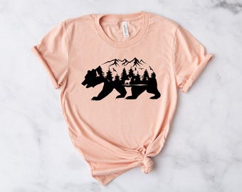 Mountain Bear Shirt, Bear T-Shirt, Camping T Shirt, Wilderness Travel Tee, Wanderlust, Mountain Camp, Wildlife Shirt, Outdoor Shirt, Bear