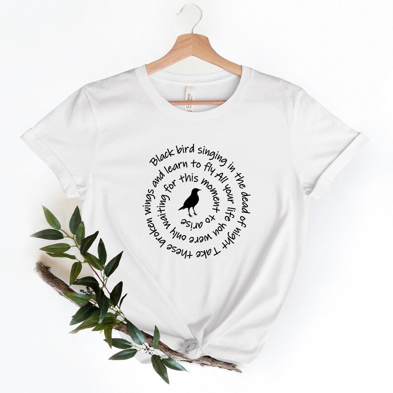 Blackbird Singing in the Dead of Night Shirt, Blackbird Beatles Tee ...