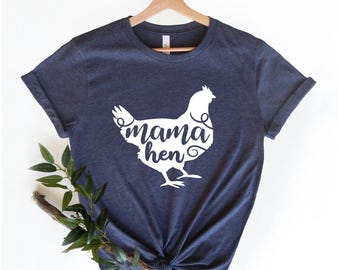 Camiseta de mamá gallina, camiseta de madre gallina, camiseta de vida en la granja, camiseta de mamá, camiseta de mamá, regalo para amantes de los animales, camiseta divertida de pollo, regalo para madre, mamá