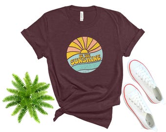 Maglietta Be The Sunshine, maglietta retrò con sole, maglietta grafica vintage, regalo per donna, maglietta estiva per donna, maglietta della gentilezza, maglietta motivazionale