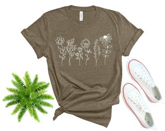 Wild Flowers Shirt, Wildflower Shirt, Floral Shirt, Botanical Shirt, Flower Shirt, Nature Lover Shirt,Gift For Her,Womens Shirt,Flower Lover