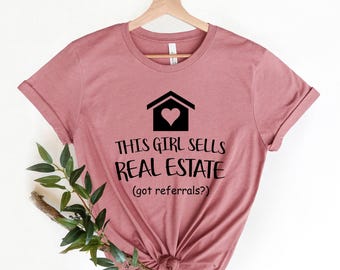 This Girl Sells Real Estate Shirt, Realtor Shirt, Womens Realtor Shirt, Real Estate Shirt, Ladies Realtor Shirt,  Gift for Real Estate Agent