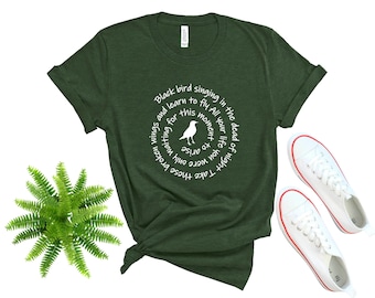 Blackbird Singing In The Dead Of Night Shirt, Blackbird Beatles Tee, Music Teacher Gift, Classic Rock Tee, Beatles Lyrics, Music Lovers Gift