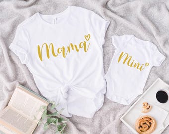 Mama Mini Matching Set, Mini Toddler,  Mama Mini Shirts, Mama Shirt, Mini Onesie, Mini Youth, New Mom Gift Idea, Baby and Mama, Mommy And Me